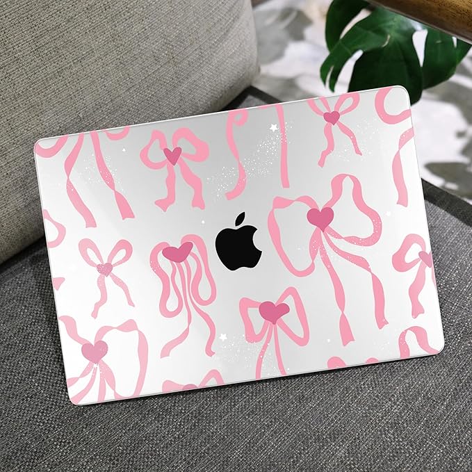 MEEgoodo for MacBook Air 13 inch Case 2021 2020 2019 2018 Released A2337 M1 A2179 A1932 with Touch ID, Plastic Hard Shell & Keyboard Cover Compatible with MacBook Air Case 13.3,Coquette Ribbon Bow