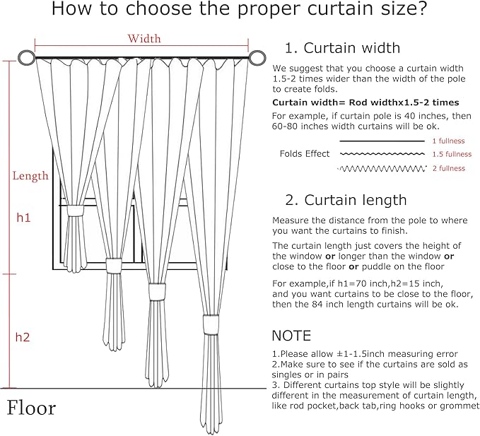 Vision Home Brown Linen Full Blackout Curtains 95 inch Long for Bedroom Living Room Darkening Light Blocking Window Panels Thermal Insulated Rod Pocket Back Tab Neutral Drapes 56" Wx95 Lx2
