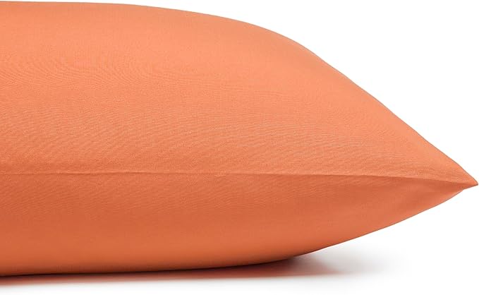 Amazon Basics Lightweight Microfiber 3-Piece Bed Sheet Set, Brick, Solid, Twin XL