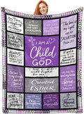 Christian Blanket Gift for Women, Inspirational Throw Blanket for Couch, Soft Lightweight Flannel Blanket, 60"x 80" Thoughts and Prayers Blankets for Bedroom Sofa Living Room Decoration