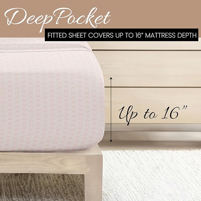 Linen Market 3 Piece Twin Bedding Sheet Set (Pink Classic) - Sleep Better Than Ever with These Ultra-Soft & Cooling Bed Sheets for Your Twin Size Bed - Deep Pocket Fits 16" Mattress