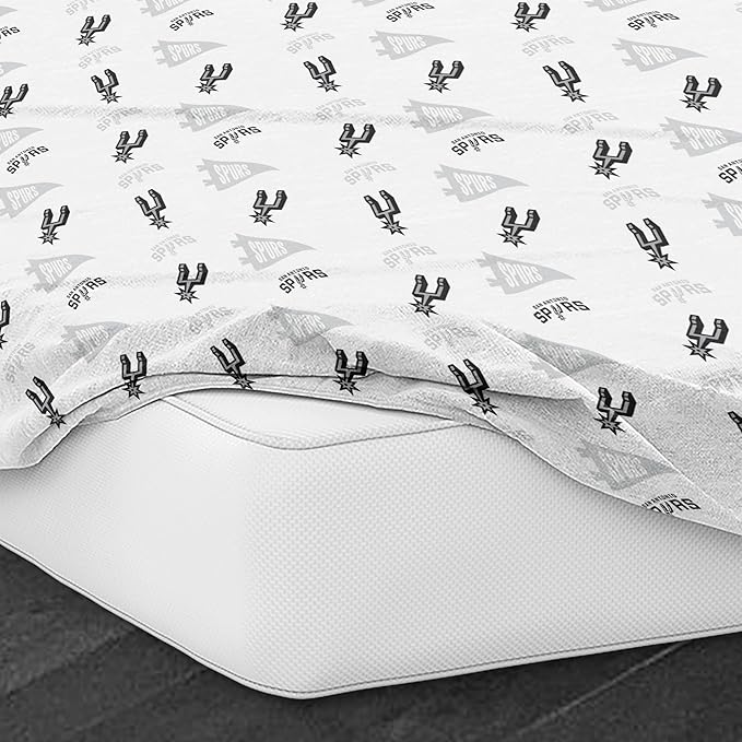 Northwest Officially Licensed San Antonio Spurs NBA Queen Size Sheet Set – Soft Team Logo Bedding for Dorms, Bedrooms, Fan Caves & Game Day Style