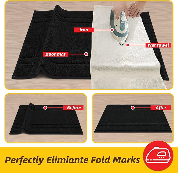 JSEI Entryway Rugs Doormat 20"x32", Non-Slip Dirt Trapper Door Mats Indoor, Washable Absorbent and Stain Resist Welcome Floor Mat for Front Door, Dog Door Mat, Muddy Wet Shoes & Paws, Black
