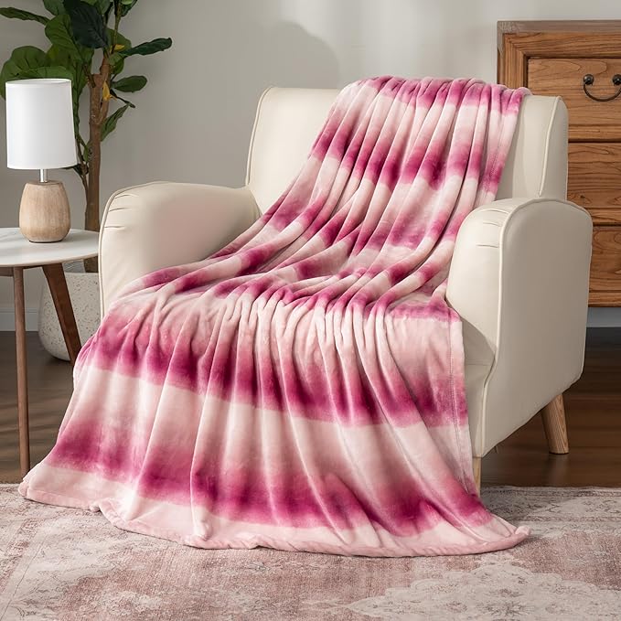 Berkshire Blanket-Classic Heavyweight Soft Printed VelvetLoft® Plush Throw Blanket, Cozy and Fuzzy, Purple Pitch, 50in x 70in