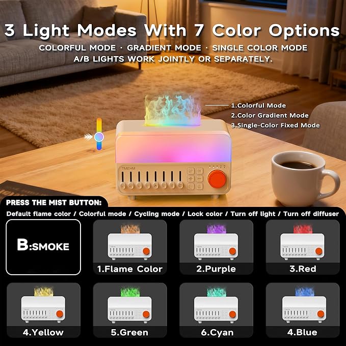 2026 4-in-1 Aroma Essential Oil Diffuser with Bluetooth Speaker Function, Humidifier, 12 Colors Night Light with 8 Nature Sounds, White Noise & Timer for Bedroom, Baby, Adults, and Kids (White)