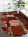 Unique Loom Autumn Collection Area Rug - Providence (5' 1" x 8' Oval, Multi/ Beige)