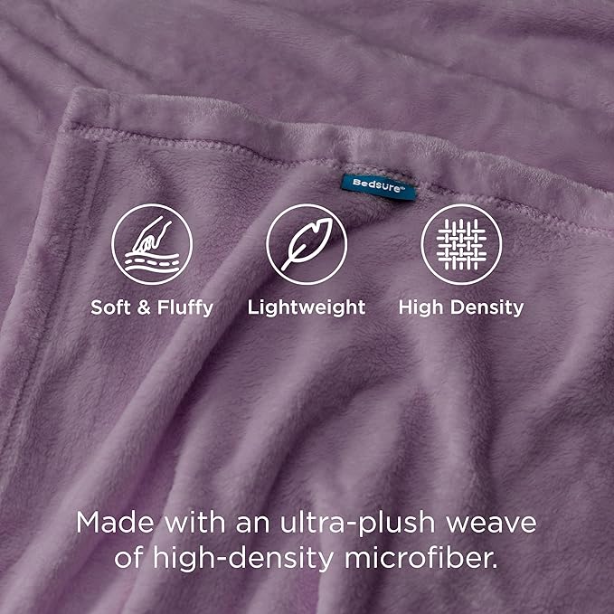 Bedsure GentleSoft Fleece King Size Blankets for Bed Fog Purple - Soft Lightweight Plush Cozy Fuzzy Luxury Microfiber, 108x90 inches