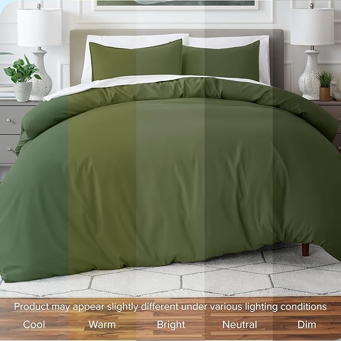 Bare Home Bedding Duvet Cover California King Size - Premium 1800 Super Soft Collection - Lightweight, Cooling - Soft Breathable Bedding Duvet Cover (Cal King, Cypress)
