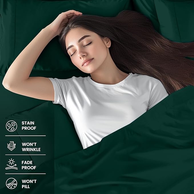 Utopia Bedding Twin Bed Sheets Set - 3 Piece Bedding - Brushed Microfiber - Shrinkage and Fade Resistant - Easy Care (Emerald Green)