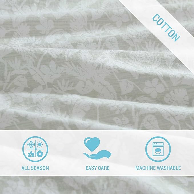 Tommy Bahama - Queen Bed Sheets, Crisp & Cool Cotton Percale Bedding with Matching Pillowcases, Lightweight Bed Set, Oeko-Tex Certified (Palm Day Green)