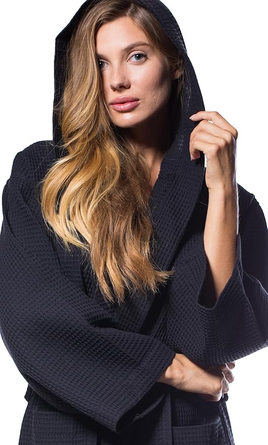 Turquaz Lightweight Full-Length Robes For Women Waffle Kimono Bathrobe - Soft, Fast-Drying, Long-Lasting Cotton Blend Unisex