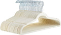 Amazon Basics Slim, Velvet, Non-Slip Sturdy Clothes Hangers, 50-Pack, Ivory/Silver