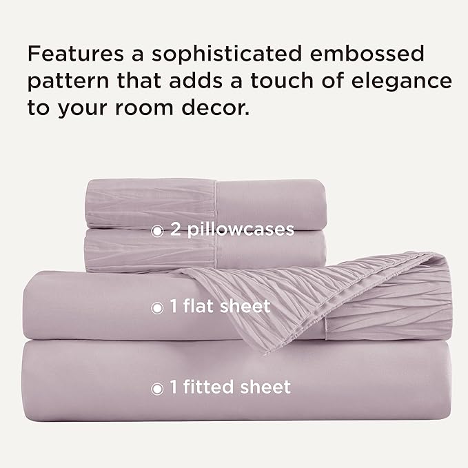 Bedsure King Size Sheets Set - 4 Pieces Soft King Sheets - Breathable & Cooling - Hotel Luxury - Easy Care Polyester Microfiber Bedding for Women, Men, Pink Mocha