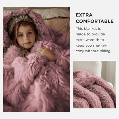 Bedsure GentleSoft Fluffy Dusty Pink King Size Blanket for Bed, Thick Soft Sherpa Faux Fur Fleece Bedding Fuzzy Plush Winter Warm Heavy Big Large King Blanket, Cozy Pink Gifts for Men Women, 108x90