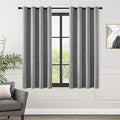 ChrisDowa 100% Blackout Grey Solid Curtains 63 Inches Long 2 Panels for Bedroom Living Room,Farmhouse Room Darkening Thermal Insulated Soundproof Grommet Top Window Treatment Drapes,52x63
