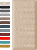 Ophanie Kitchen Mats for Floor, 3/4 inch Thick, 17x28 Anti Fatigue Cushioned Mat, Kitchen Rugs, Waterproof, Comfort Ergonomic Standing Mat for Office, Home, Sink, Beige Non-Slip Ridged Bottom