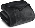 Bare Home Sherpa Fleece Blanket - Full/Queen Size - Blanket for Bed, Sofa, and Couch - Warm & Lightweight - Fluffy & Soft - Reversible (Full/Queen, Black with Black Sherpa)