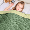 yescool Weighted Blanket 7 Pounds Moss Green Twin Size Cooling Weighted Throw Blanket, Minky Heavy Blankets Warm Weighted Comforter, Big Washable Thick Blankets Gift for 60-90lbs, 40 * 60in