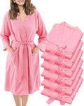 6 Pcs Women's Waffle Robes Spa Bath Robe Bulk Commercial Lightweight Thin Soft for Shower House Party