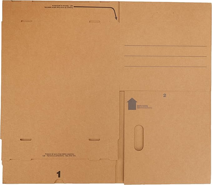 Amazon Basics Moving Boxes with Handles and Lids, 19 x 14.5 x 15.5 in, Brown, 10-Pack, Medium