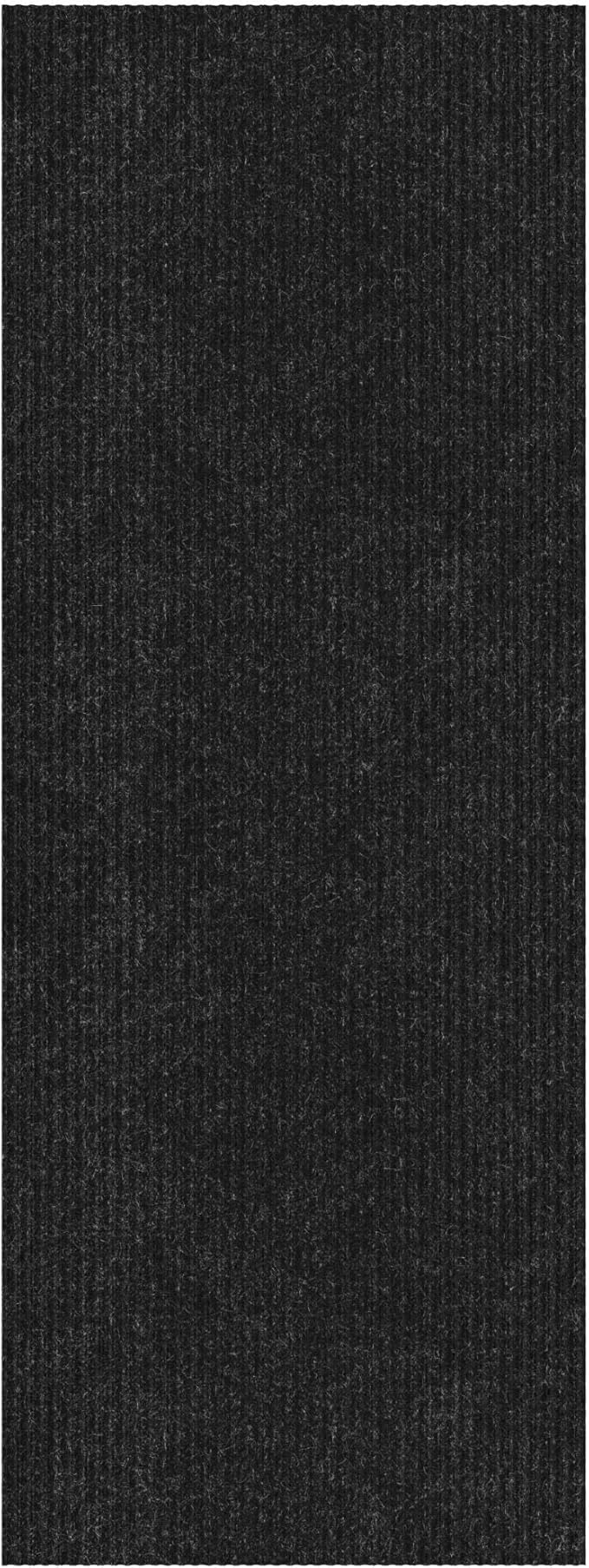 Ottomanson 3'11" x 30' Hallway Runner with Scraper Pile - Extra Durable Non-Slip Rug Mat for Indoor & Outdoor Use - Ideal for Kitchen, Entryway & Garage - High-Traffic Carpet, Black