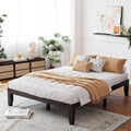 Giantex 14 Inch Queen Wood Platform Bed Frame, Minimalist Style Mattress Foundation with Solid Rubber Wood, Heavy Duty Slat Support, Without Headboard, Easy Assembly, No Box Spring Needed, Espresso