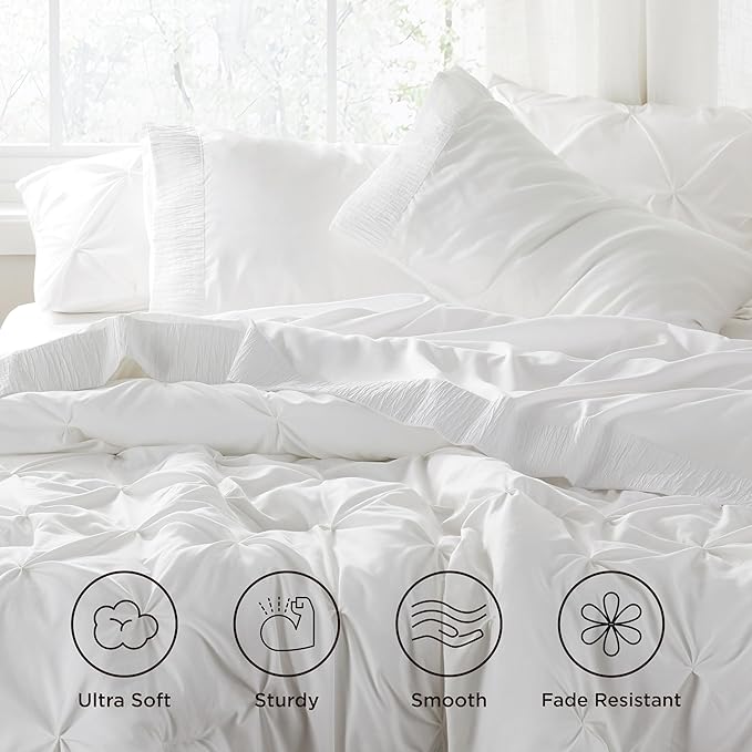 Bedsure Twin XL Sheet Sets Dorm Bedding - 3 Pieces Soft Extra Long Twin Sheets, Hotel Luxury, Easy Care Microfiber for Women, Men, White