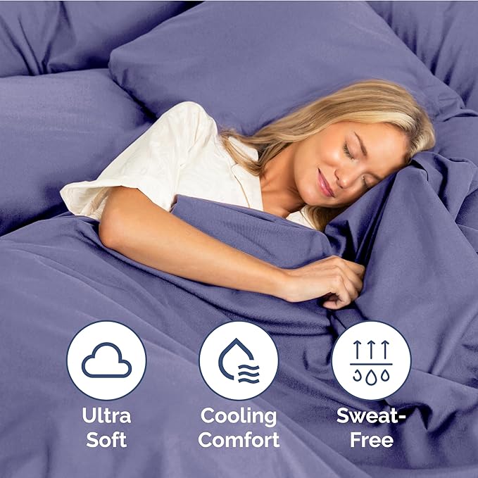 Twin Size 3 Piece Sheet Set - Extra Soft, Breathable & Cooling - Hotel Luxury Durable Bed Sheets for Women & Men - Deep Pockets, Easy-Fit & Wrinkle-Free - French Violet Oeko-Tex
