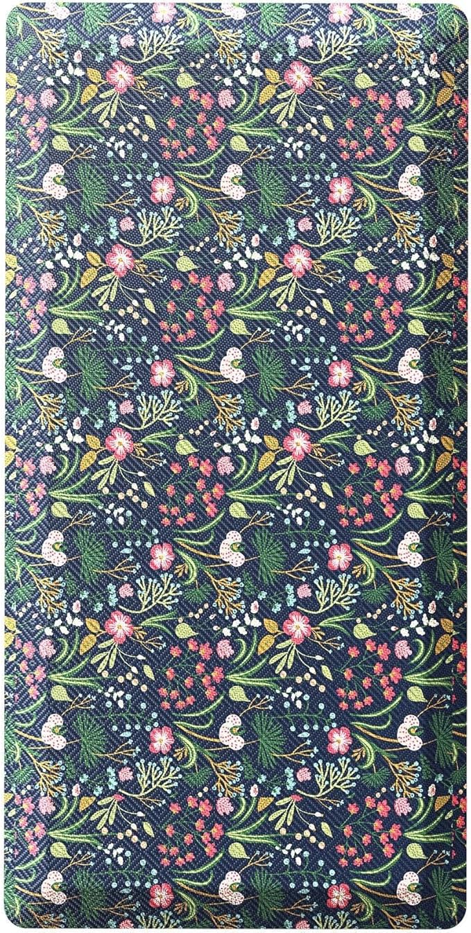 Ophanie Kitchen Mats for Floor, 3/4 inch Thick, 20x48 Anti Fatigue Cushioned Mat, Kitchen Rugs, Waterproof, Comfort Ergonomic Standing Mat for Office, Home, Sink, Blue Flower Non-Slip Ridged Bottom