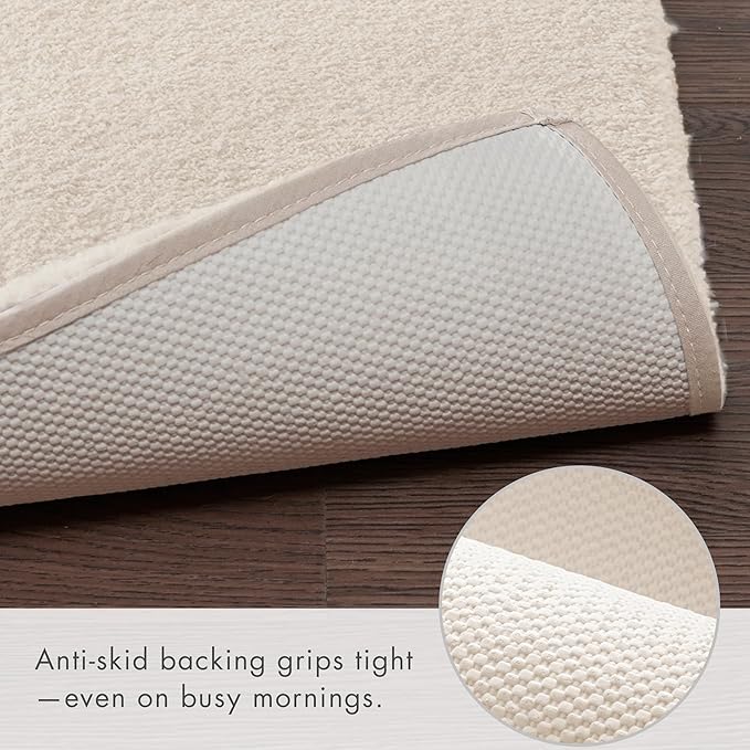 Madison Park Signature Non Slip, Luxrurious Plush Mat, Absorbent, Quick Dry, Spa Design Bath Room Décor Marshmallow Bathroom Rug, 1'8"x2'6", Natural