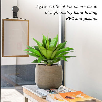 Artificial Agave Plants,Large UV Resistant Fake Agave Planters for Indoor and Outdoor Decorating Artificial Plants for Outdoors Plants(2Pack, 22")