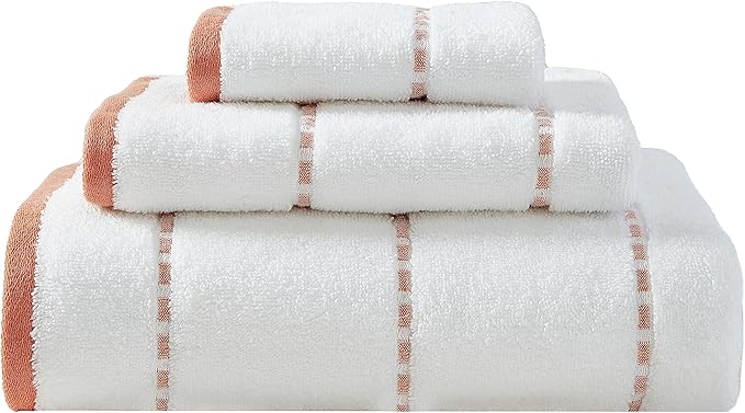 Tommy Bahama - Bath Towels, 100% Soft & Absorbent Cotton, Low Linting & Fade Resistant, Medium Weight Bathroom Towels (Ridley Solid Orange, 3 Piece)