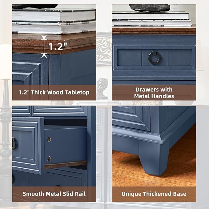 Farmhouse 5 Drawer Dresser for Bedroom, 33.2" Tall Small Dressers & Chest of Drawers, Rustic Wood Dresser with Metal Handle, Storage Organizer Closet for Living Room, Hallway, Entryway