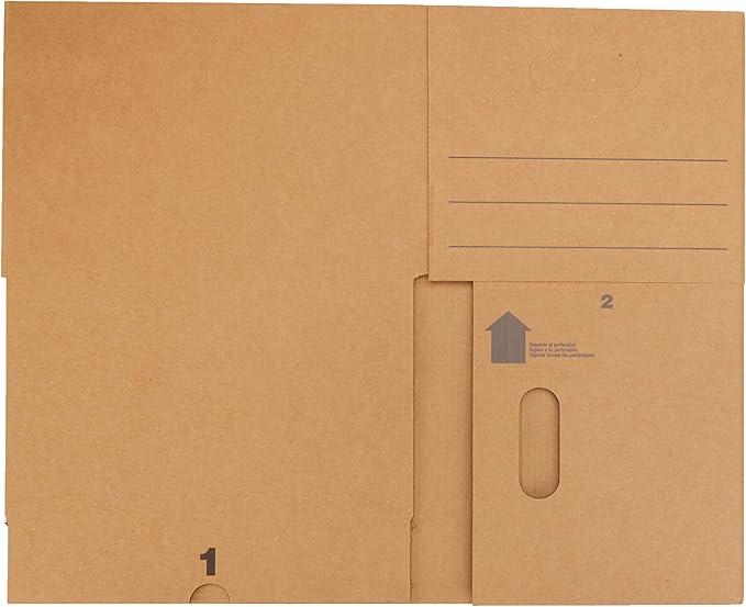 Amazon Basics Moving Boxes with Handles and Lids, 15x10x12 in, Brown, 20 Pack
