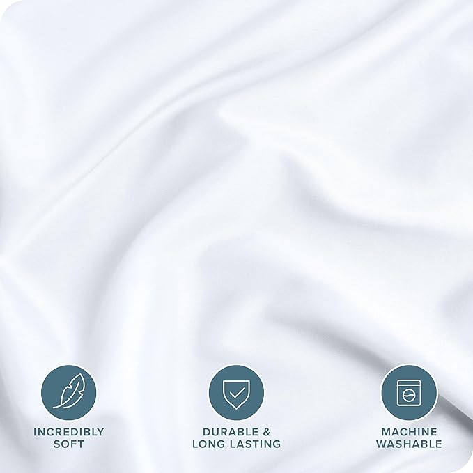 Bare Home Bedding Duvet Cover Queen Size - Premium 1800 Super Soft Duvet Covers Collection - Lightweight, Cooling Duvet Cover - Soft Breathable Bedding (Queen, White)