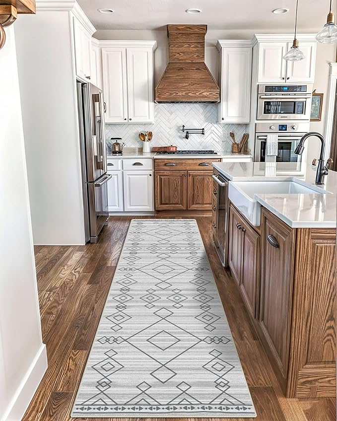 Runner Rug 2'x8' Western Washable Non-Slip Runners for Hallways Kitchen Entryway Laundry Room Modern Carpet Hallway Runner Checkered