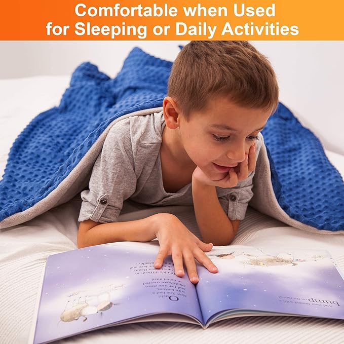 hazli Super-Soft Kids Weighted Blanket 5 Pounds - Weighted Blanket for Kids - Easy to Clean, Washable Minky Cover - 36x48 Inches 5lbs Child - Small Heavy Blanket for Girls and Boys