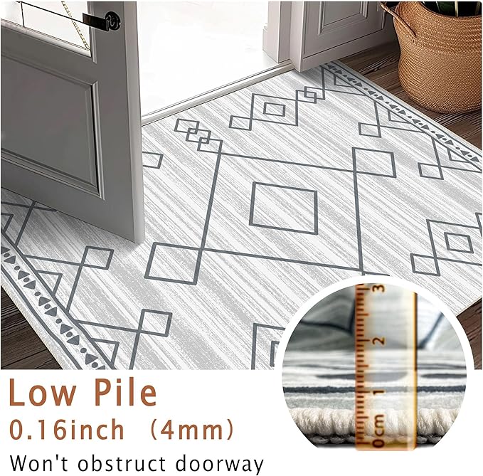 6x9 Area Rug, Ultra-Soft Washable Rug for Living Room, Dinner Room, Bedroom, Non-Slip Modern Westren Rug, Indoor Carpet Large Area Rug, Checkered