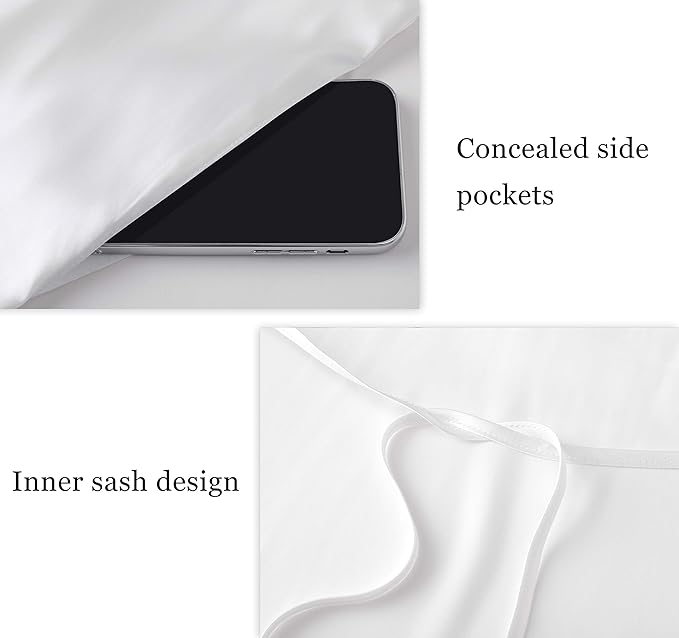 PRODESIGN Satin Kimono Robe Long Silky Bathrobe with Ostrich Feather Trim Sleepwear Wedding Bridesmaid Dressing Gown