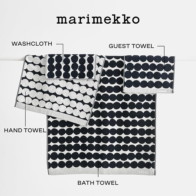 MARIMEKKO Räsymatto Terry Cotton Hand Towel – Polka Dot Patterned Hand Towels – 28 in x 20 in