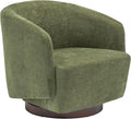 MINCETA Accent Chair,Modern Swivel Chairs for Living Room and Bedroom Reading with Wood Base,Fabric in Green