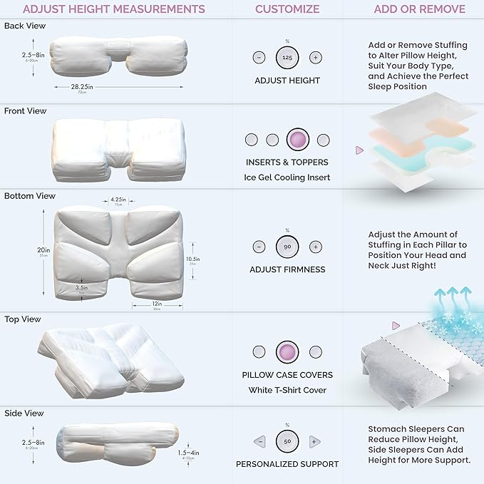 Wife Pillow the Side Sleeper Pillow with Arm Hole for Shoulder Pain - Arm Tunnel Pillow for Side Sleepers, Shoulder Relief & Neck Support Comfort Sleep Pillow for Adults - Cooling Shredded Memory Foam