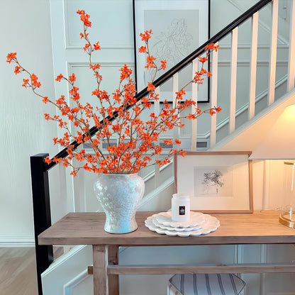 4Pcs Fake Flowers Blossom Branches Artificial Flowers for Indoor Decor, Faux Long Stem Realistic Indoor Plants for Vase Wedding Home Office Bedroom Party Table Centerpieces Decor