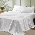 Bedsure California King Sheet Sets - 4 Pieces Soft Cal King Sheets - Breathable & Cooling - Hotel Luxury - Easy Care Polyester Microfiber Bedding for Women, Men, White