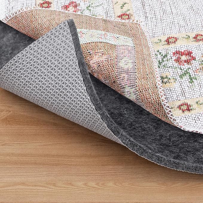 BALEINE Felt Non Slip Rug Pads, Extra Large 1/4" Thick Felt and Rubber Backing, Shock Absorbing Carpet Pad for All Carpets and Hardwood Floors (5x7 Ft)