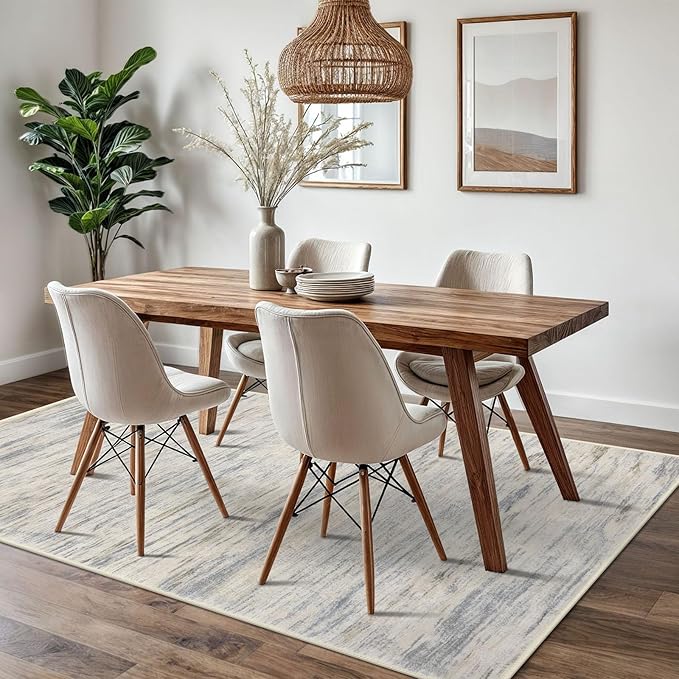 5x7 Modern Area Rug for Bedroom, Gray Beige Neutral Multi Large Gray Beige Neutral Multi Super Soft Rug with Non-Slip, Non-Shedding Rugs for Living Room, Indoor Door Mat for Home Décor