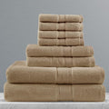 Madison Park 800GSM Bathroom Towel Set of 8 100% Cotton Bath Towel Set for Bathroom Luxurious Highly Absorbent 2 Bath Towels 2 Hand Towels 4 Washcloths Quick Dry Spa Quality Taupe
