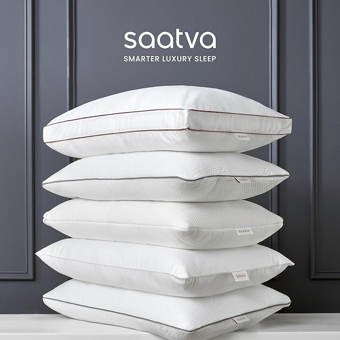 Saatva Cloud Memory Foam Pillow - Gel-Infused Shredded Memory Foam Fill - Lofty & Contouring Pillow - for Any Sleep Position - 1 Pack, King (34"x16")