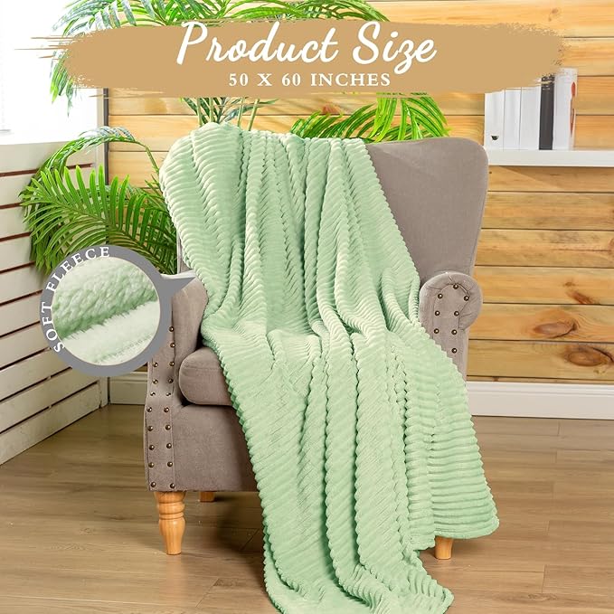 Buryeah 12 Pcs Flannel Throw Blanket Bulk 50 x 60 in Sleepover Blanket Outdoor Wedding Throw Lightweight, Oeko-tex Standard 100 Certified for Sofa Homeless Gifts (Mint)