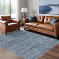 Area Rug Living Room Rugs - 5x7 Large Soft Indoor Neutral Modern Abstract Low Pile Washable Rug Carpet for Bedroom Dining Room Farmhouse Home Office - Dark Blue